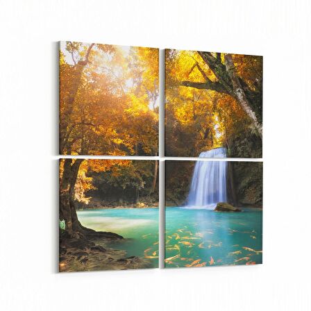 Olla 13603K4 Doğa / Manzara Görseli Kare 4'lü Kanvas Tablo (Ölçü: 105X105)