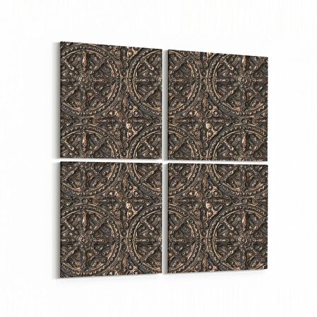 Olla 16273K4 Heykel / Sanat Görseli Kare 4'lü Kanvas Tablo (Ölçü: 125X125)