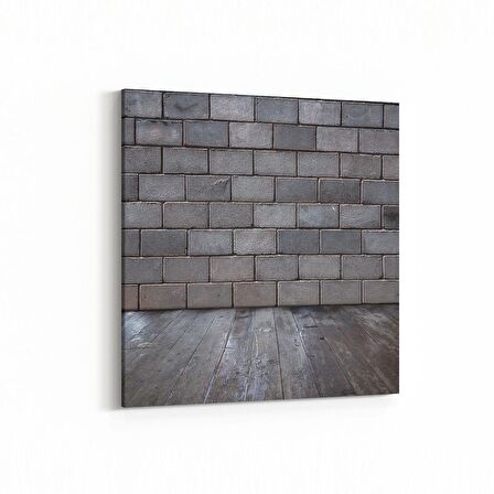 Olla 17441K Taş / Tuğla Görseli Kare Kanvas Tablo (Ölçü: 30X30)
