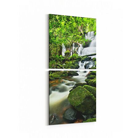 Olla 14564K2D Doğa / Manzara Görseli Kare 2'li Dikey Kanvas Tablo (Ölçü: 30X65)
