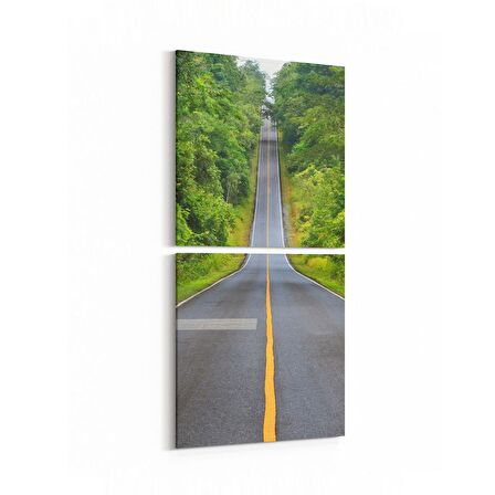 Olla 13267K2D Doğa / Manzara Görseli Kare 2'li Dikey Kanvas Tablo (Ölçü: 30X65)