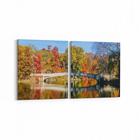 Olla 13624K2Y Doğa / Manzara Görseli Kare 2'li Yatay Kanvas Tablo (Ölçü: 65X30)
