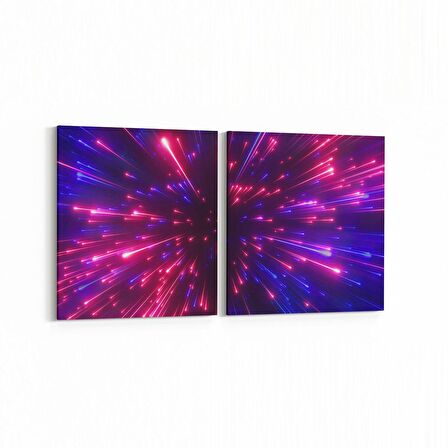 Olla 10291K2Y Abstract Görsel Kare 2'li Yatay Kanvas Tablo (Ölçü: 85X40)