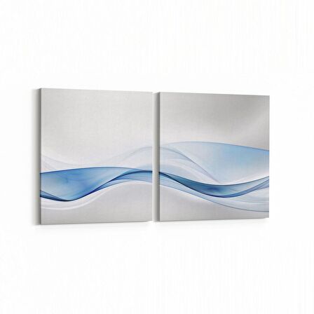 Olla 10087K2Y Abstract Görsel Kare 2'li Yatay Kanvas Tablo (Ölçü: 85X40)