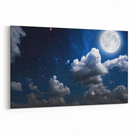 Olla 14726Y Gece Gökyüzü Görseli Yatay Kanvas Tablo (Ölçü: 120X80)