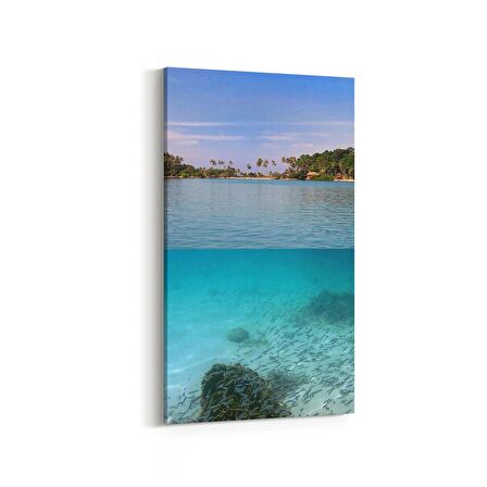 Olla 16560DD Kumsal / Sahil Görseli Dikey Dar Kanvas Tablo (Ölçü: 30X60)