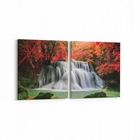 Olla 13635K2Y Doğa / Manzara Görseli Kare 2'li Yatay Kanvas Tablo (Ölçü: 145X70)