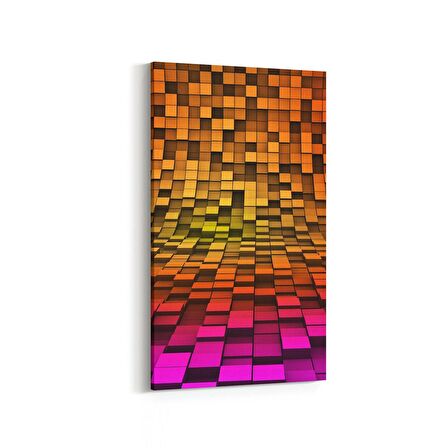 Olla 10048DD Abstract 3 Boyut Görsel Dikey Dar Kanvas Tablo (Ölçü: 60X120)