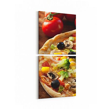 Olla 15072K2D Gıda Görseli 2'li Dikey Kanvas Tablo (Ölçü: 30X65)