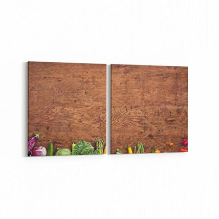 Olla 15125K2Y Gıda Görseli Kare 2'li Yatay Kanvas Tablo (Ölçü: 145X70)