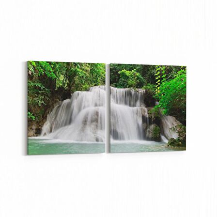 Olla 13499K2Y Doğa / Manzara Görseli Kare 2'li Yatay Kanvas Tablo (Ölçü: 125X60)