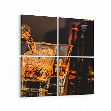 Olla 15154K4 Gıda Görseli Kare 4'lü Kanvas Tablo (Ölçü: 105X105)