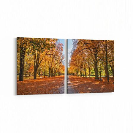 Olla 14162K2Y Doğa / Manzara Görseli Kare 2'li Yatay Kanvas Tablo (Ölçü: 65X30)