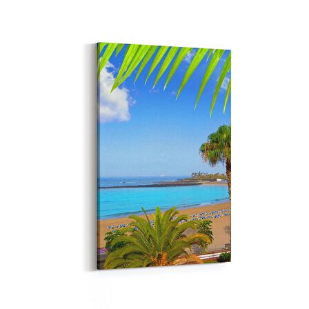 Olla 16377D Kumsal / Sahil Görseli Dikey Kanvas Tablo (Ölçü: 70X105)