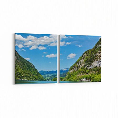 Olla 13683K2Y Doğa / Manzara Görseli Kare 2'li Yatay Kanvas Tablo (Ölçü: 125X60)