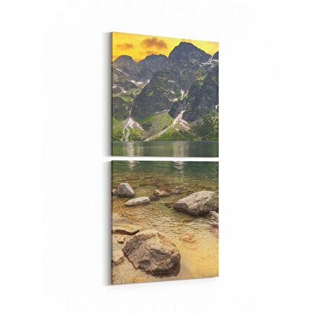 Olla 14107K2D Doğa / Manzara Görseli Kare 2'li Dikey Kanvas Tablo (Ölçü: 30X65)