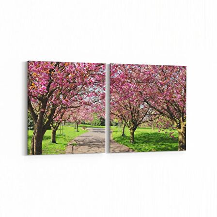 Olla 13550K2Y Doğa / Manzara Görseli Kare 2'li Yatay Kanvas Tablo (Ölçü: 145X70)