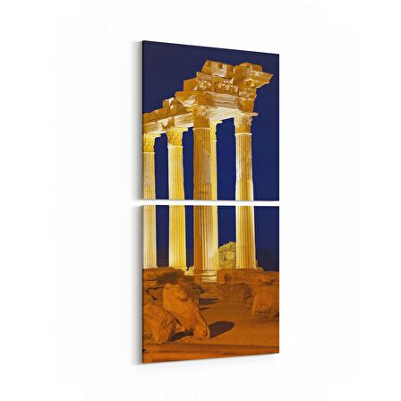 Olla 17976KD Yapı Görseli Kare 2'li Dikey Kanvas Tablo (Ölçü: 30X65)