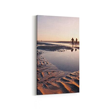 Olla 16019DD Günbatımı Görseli Dikey Dar Kanvas Tablo (Ölçü: 30X60)