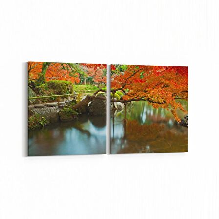 Olla 13343K2Y Doğa / Manzara Görseli Kare 2'li Yatay Kanvas Tablo (Ölçü: 65X30)