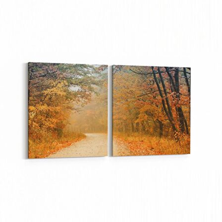 Olla 14094K2Y Doğa / Manzara Görseli Kare 2'li Yatay Kanvas Tablo (Ölçü: 145X70)
