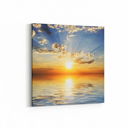 Olla 16011K Günbatımı Görseli Kare Kanvas Tablo (Ölçü: 30X30)