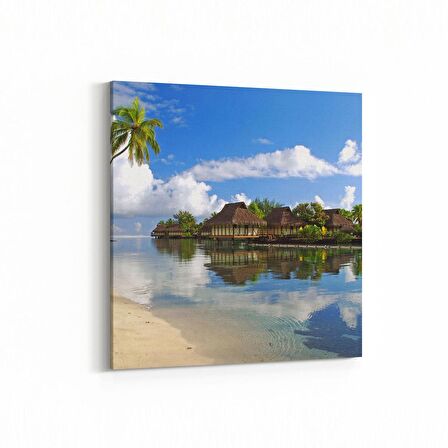 Olla 16578K Kumsal / Sahil Görseli Kare Kanvas Tablo (Ölçü: 25X25)