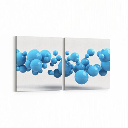 Olla 10421K2Y Abstract Görsel Kare 2'li Yatay Kanvas Tablo (Ölçü: 145X70)