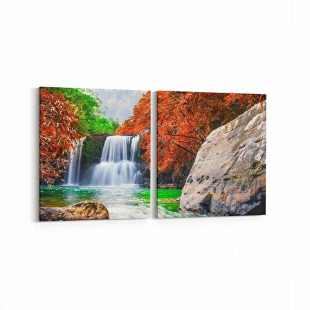 Olla 14348K2Y Doğa / Manzara Görseli Kare 2'li Yatay Kanvas Tablo (Ölçü: 85X40)