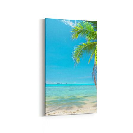 Olla 16461DD Kumsal / Sahil Görseli Dikey Dar Kanvas Tablo (Ölçü: 40X80)