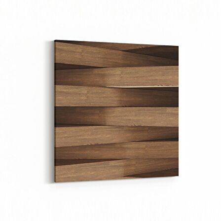 Olla 12028K Ahşap Desen Görseli Kare Kanvas Tablo (Ölçü: 100X100)