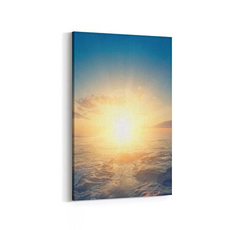Olla 16013D Günbatımı Görseli Dikey Kanvas Tablo (Ölçü: 70X105)