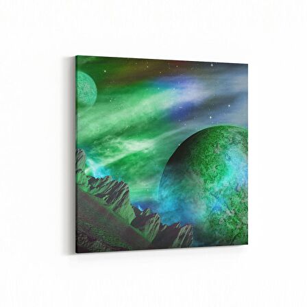 Olla 17633K Uzay Görseli Kare Kanvas Tablo (Ölçü: 100X100)
