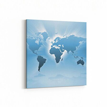 Olla 16146K Harita Görseli Kare Kanvas Tablo (Ölçü: 100X100)