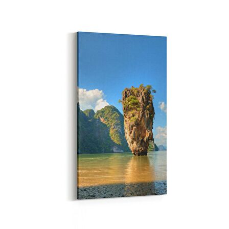 Olla 16635DD Kumsal / Sahil Görseli Dikey Dar Kanvas Tablo (Ölçü: 30X60)