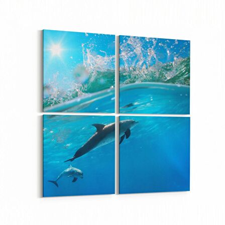 Olla 12917K4 Deniz / Okyanus Görseli Kare 4'lü Kanvas Tablo (Ölçü: 145X145)