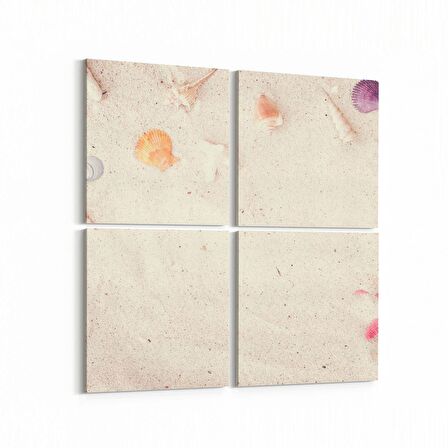 Olla 16558K4 Kumsal / Sahil Görseli Kare 4'lü Kanvas Tablo (Ölçü: 105X105)