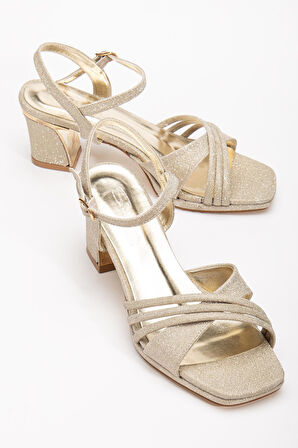 Suins Olney Kadın Simli Galvaniz Topuklu Abiye Ayakkabı