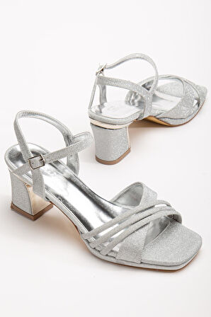 Suins Olney Kadın Simli Galvaniz Topuklu Abiye Ayakkabı