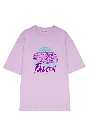 Unisex Oversize T-shirt Neon Millennium Falcon