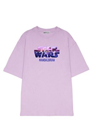 Unisex Oversize T-shirt Star Wars Logo With The Child