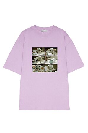 Unisex Oversize T-shirt Star Wars Mandalorian The Child Snack Time