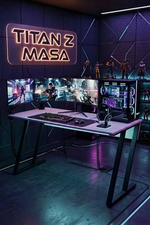 Titan Z Oyuncu Masası 140x60 cm Bilgisayar Masası Metal Ayaklı Çalışma ve Gaming Masası