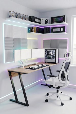 Titan Z Oyuncu Masası 140x60 cm Bilgisayar Masası Metal Ayaklı Çalışma ve Gaming Masası Beyaz