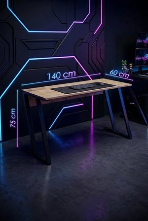 Titan Z Oyuncu Masası 140x60 cm Bilgisayar Masası Metal Ayaklı Çalışma ve Gaming Masası Beyaz