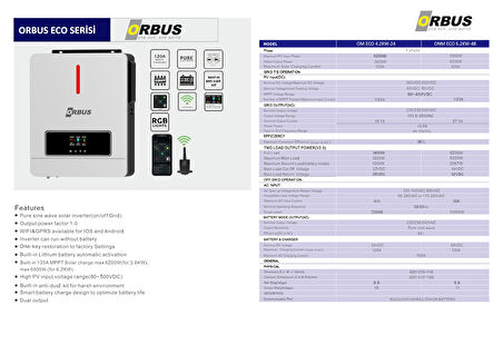 ORBUS ECO 4.2 kW 24 V Mppt Akıllı İnverter