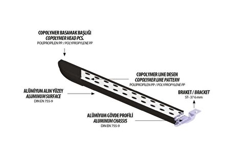 Omsa Line VW T4 Caravelle 1995-2003 Dot line Yan Koruma Basamak