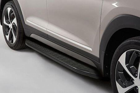 Omsa Line VW Tiguan Allspace Yan Basamak 2016 Sonrası Blackline Mat Siyah Alüminyum Alınlı Yan Koruma Basamak