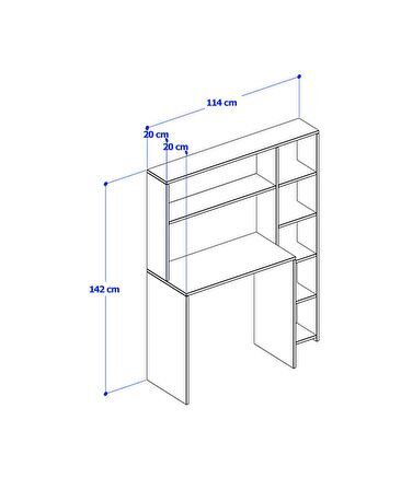 Berlin Ofis Masası - Raflı Çalışma Masası
