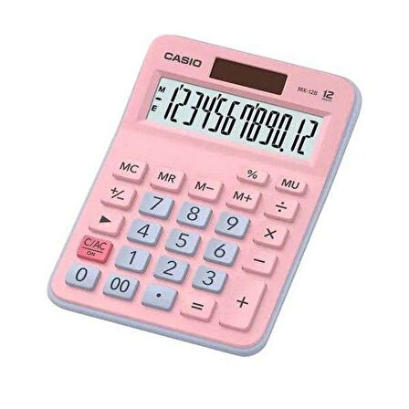 Casio MX-12B Pembe Masaüstü Hesap Makinesi